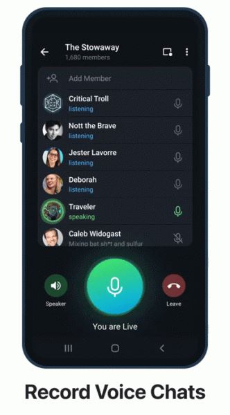 В Telegram появились обновленные голосовые чаты